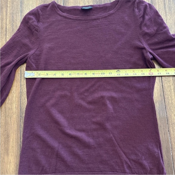 Talbots 3/4 Burgandy Merino Wool Sweater with Split Sleeve Size M - Picture 9 of 13